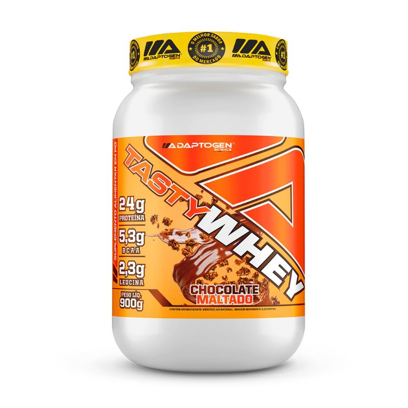 Suplemento Alimentar Adaptogen Tasty Whey Chocolate Maltado 900g