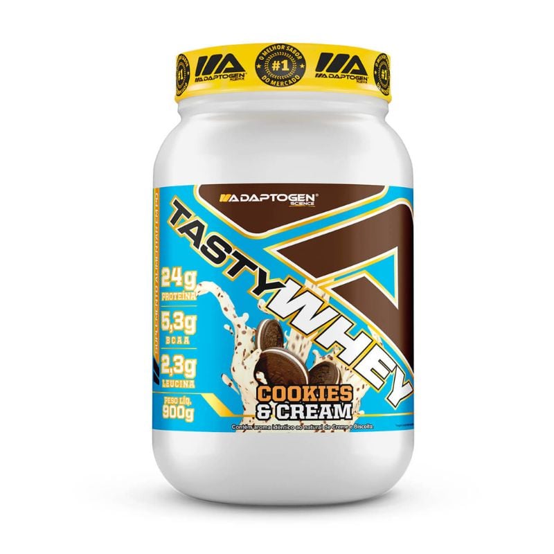 Suplemento Alimentar Adaptogen Tasty Whey Cookies & Cream 900g