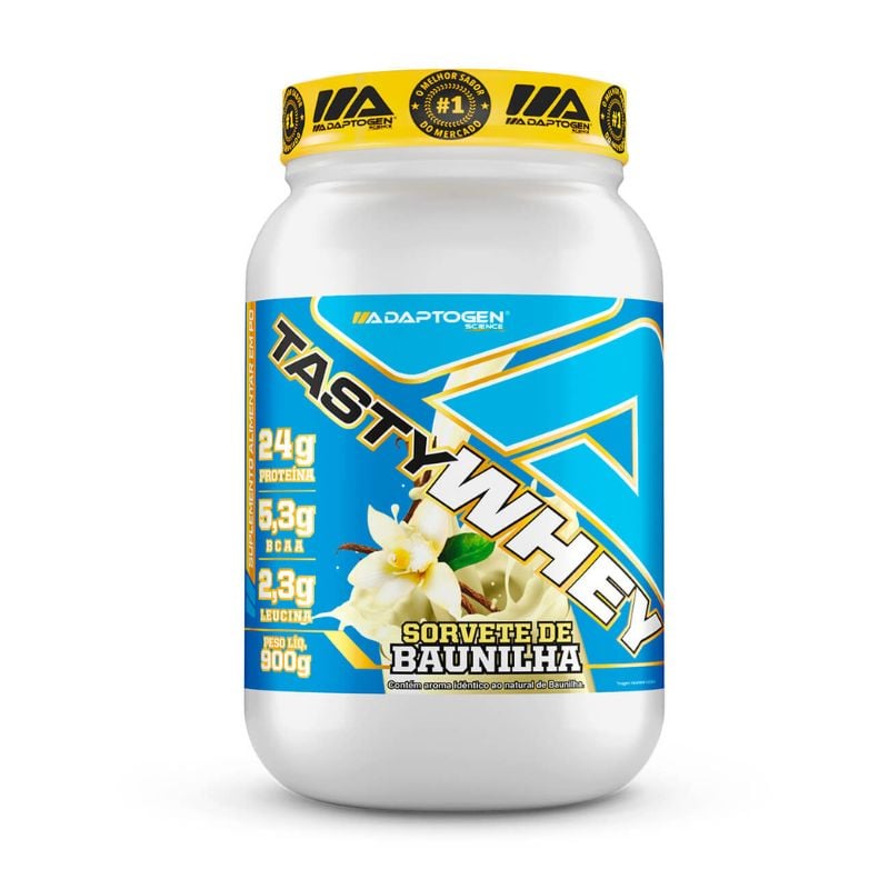 Suplemento Alimentar Adaptogen Tasty Whey Sorvete de Baunilha 900g