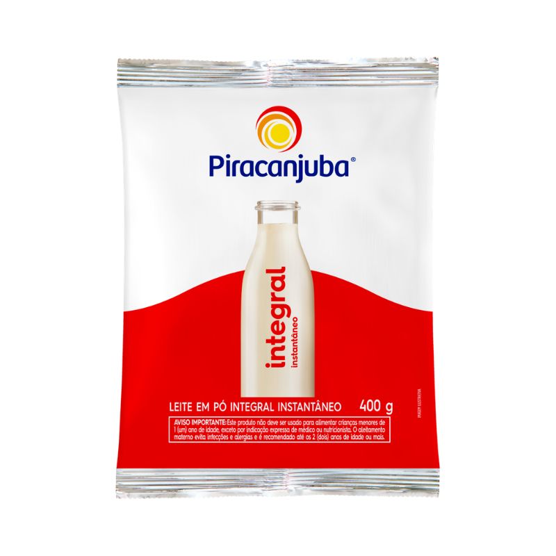 Leite em Pó Instantâneo Integral Piracanjuba Pacote 400g
