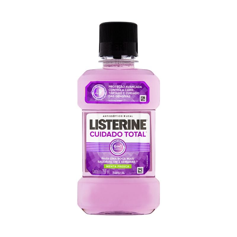 Enxaguante Bucal Antisséptico Menta Fresca Listerine Cuidado Total Frasco 250ml