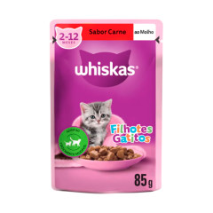 Ração Whiskas Filhotes Sabor Carne Sachê 85g