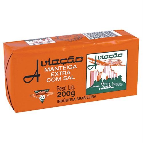 Manteiga Aviação Extra com Sal Tablete 200g