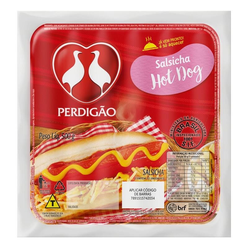 Salsicha Hot Dog Perdigão 500G