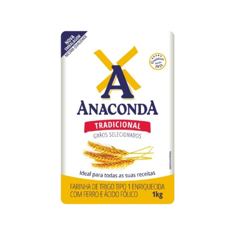 Farinha de Trigo Tipo 1 Anaconda Pacote 1kg