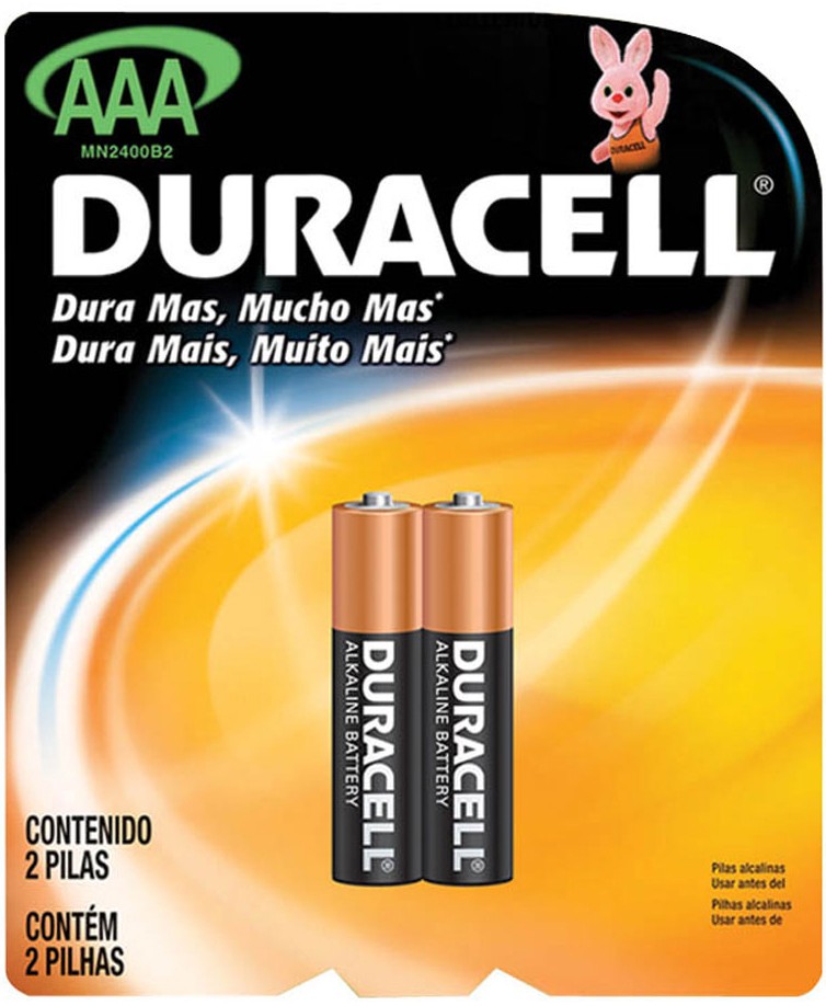 Pilha Alcalina AAA MN 2400B2 Duracell 2 Unidades 1,5V