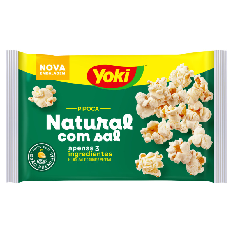 Pipoca para Micro-Ondas Natural com Sal Yoki Pacote 100g