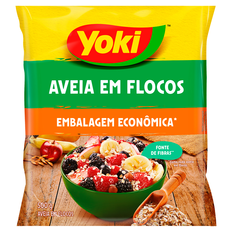 Aveia em Flocos Yoki Pacote 500g Embalagem Econômica