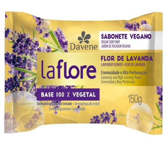 Sabonete em Barra Vegetal Flor de Lavanda Davene La Flore Pacote 150g