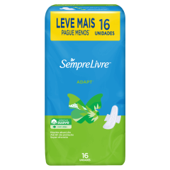 Absorvente com Abas Suave Sempre Livre Adapt Pacote 16 Unidades Leve Mais Pague Menos