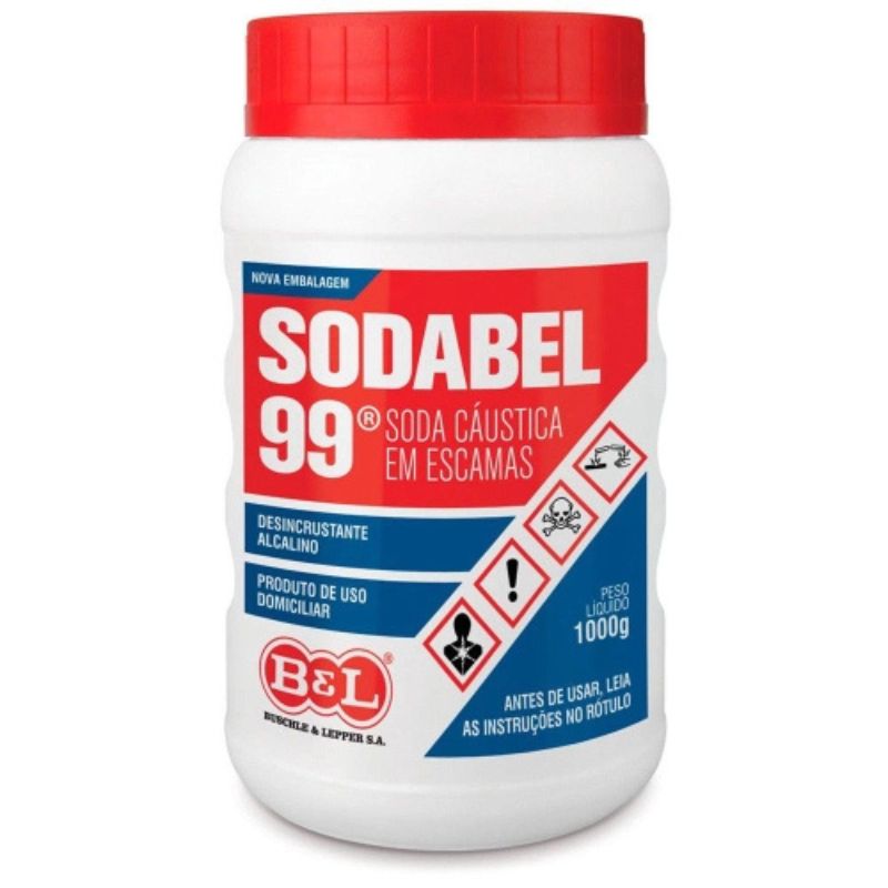 Soda Cáustica em Escamas Sodabel 99 Pote 1KG