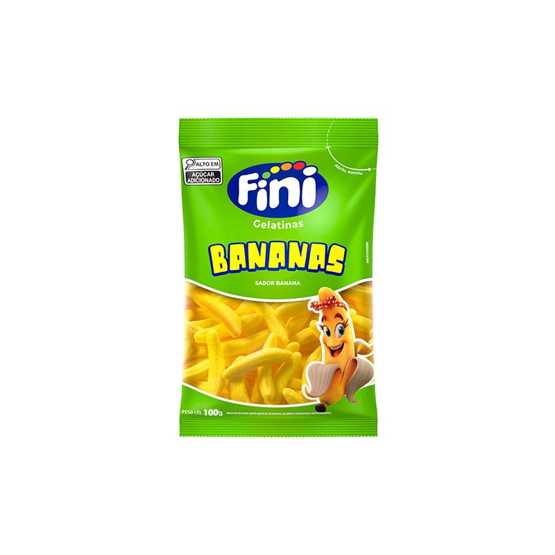 Bala de Gelatina Bananas Fini Pacote 100g