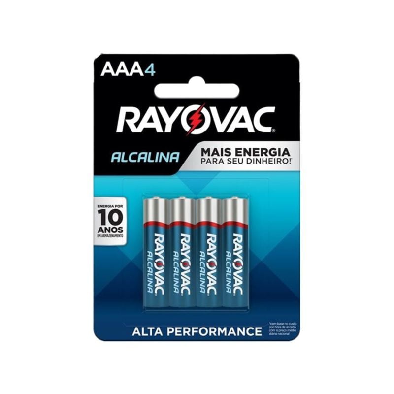 Pilha Rayovac AAA4 Alcalina SM LR03 4UN