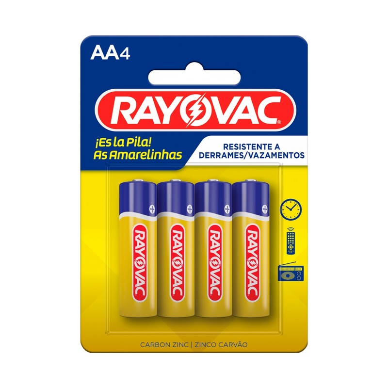 Pilha RAYOVAC AA 4 unidades