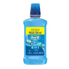 Enxaguante Bucal Antisséptico Zero Álcool Menta Oral-B Complete Frasco Leve 500ml Pague 300ml