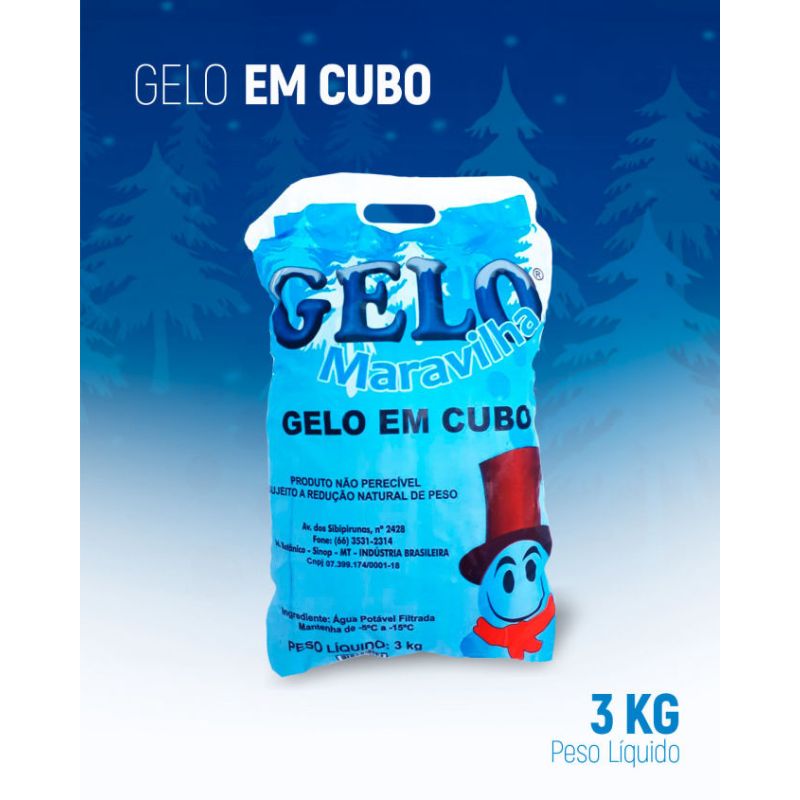 Gelo Cubos Maravilha 3Kg