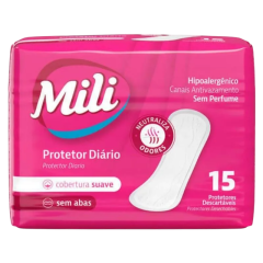 Absorvente MILI Protetor Diário Sem Abas 15 Unidades
