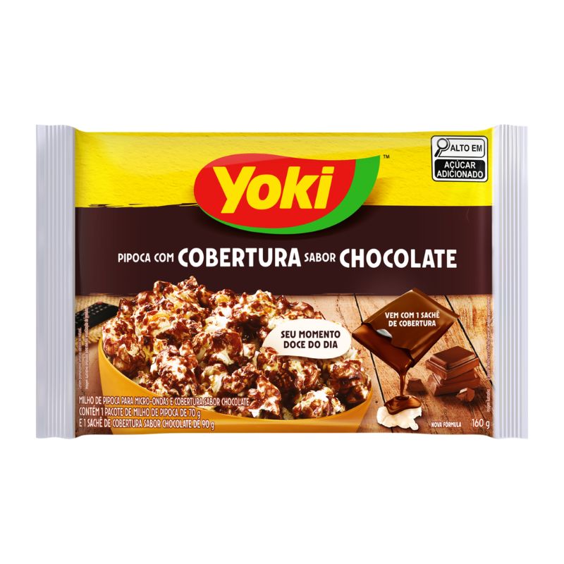 Pipoca para Micro-ondas YOKI Cobertura de Chocolate 160g