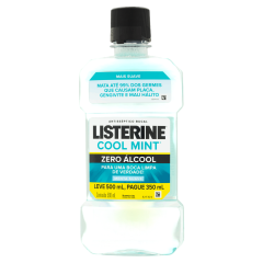 Enxaguante Bucal Antisseptico Zero Alcool Menta Suave LISTERINE Cool Mint Frasco 250ml