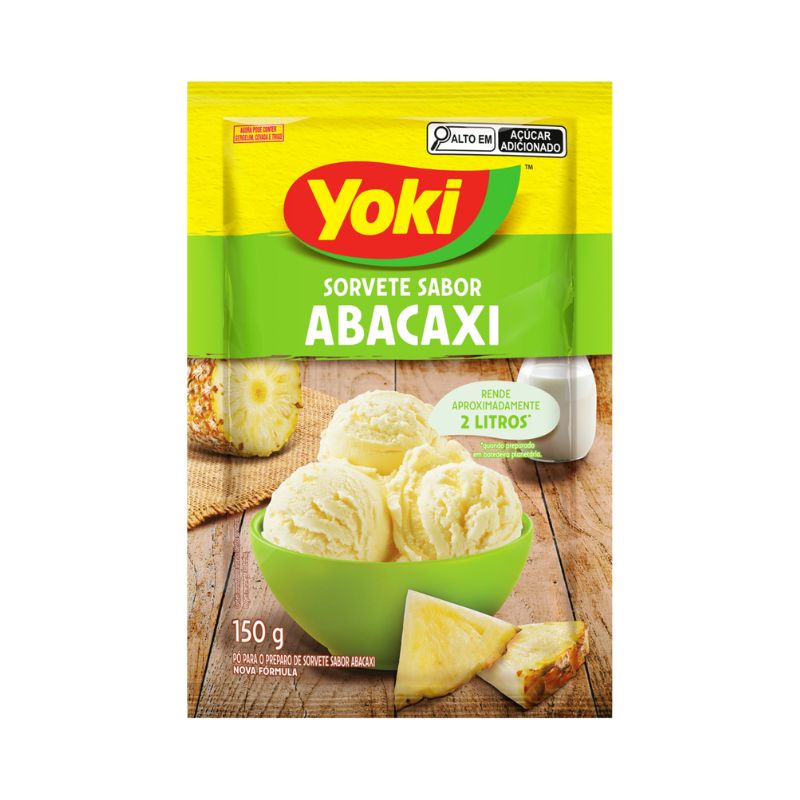 Pó para Sorvete Abacaxi Yoki Pacote 150g