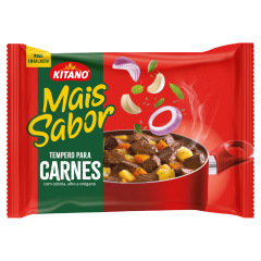 Tempero em Pó para Carnes Cebola, Alho e Orégano Mais Sabor Kitano Pacote 60g 12 Unidades