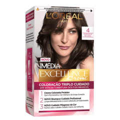 Kit Coloração Creme 4 Castanho Natural L oréal Paris Imédia Excellence