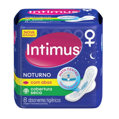 Absorvente com Abas Seca Noturno Intimus Pacote 8 Unidades