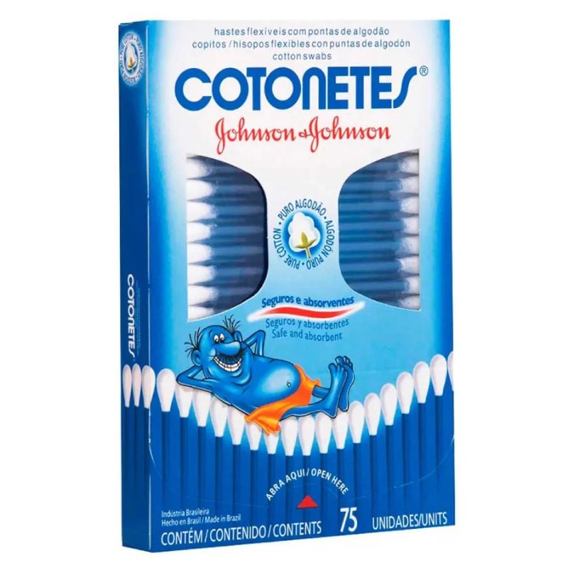 Hastes Flexíveis Johnson & Johnson Cotonetes Caixa 75 Unidades