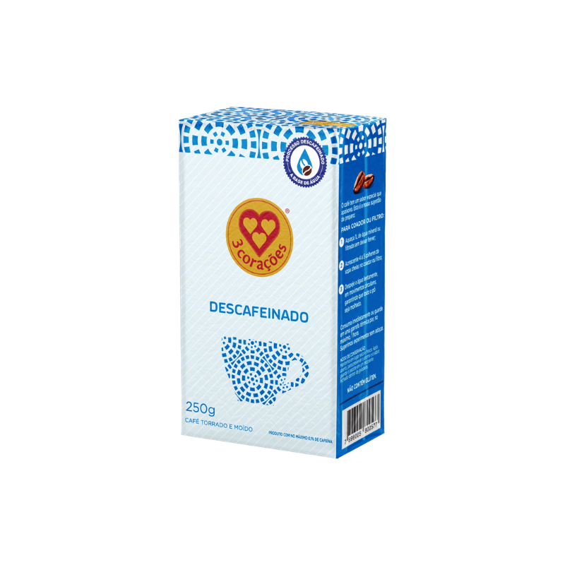Café 3 Corações Descafeinado Vácuo - 1x1 250g