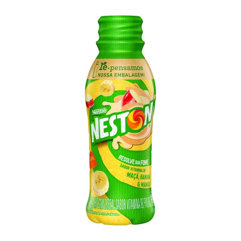 Bebida Láctea UHT Vitamina de Maçã, Banana e Mamão Nestlé Neston Frasco 280ml