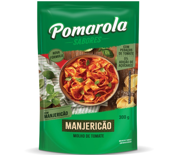 Molho de Tomate com Manjericão Pomarola Sabores Sachê 300g