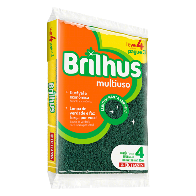 Esponja BRILHUS Leve 4 Pague 3 Bettanin 4 UN