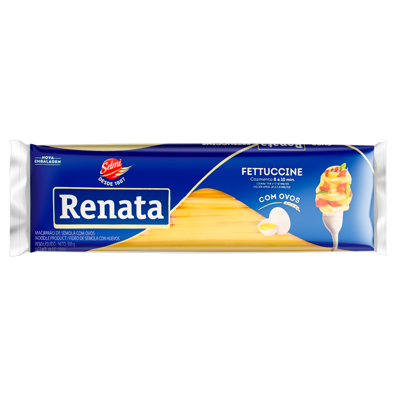 Macarrão de Sêmola com Ovos Fettuccine Renata Pacote 500g