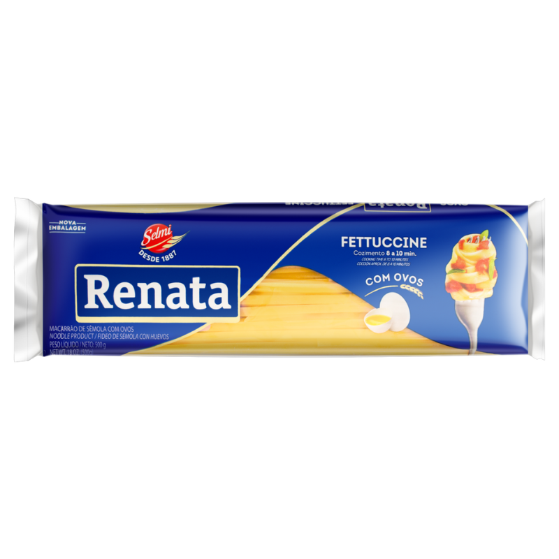 Macarrão de Sêmola com Ovos Fettuccine Renata Pacote 500g