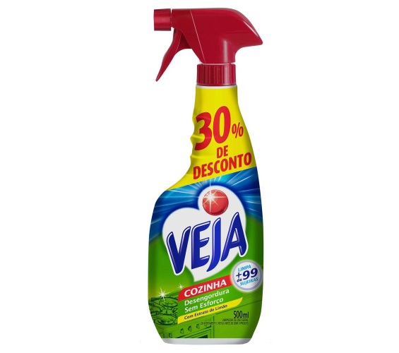 Limpador Desengordurante Cozinha Limão Veja Frasco 500ml Borrifador Grátis 30% de Desconto