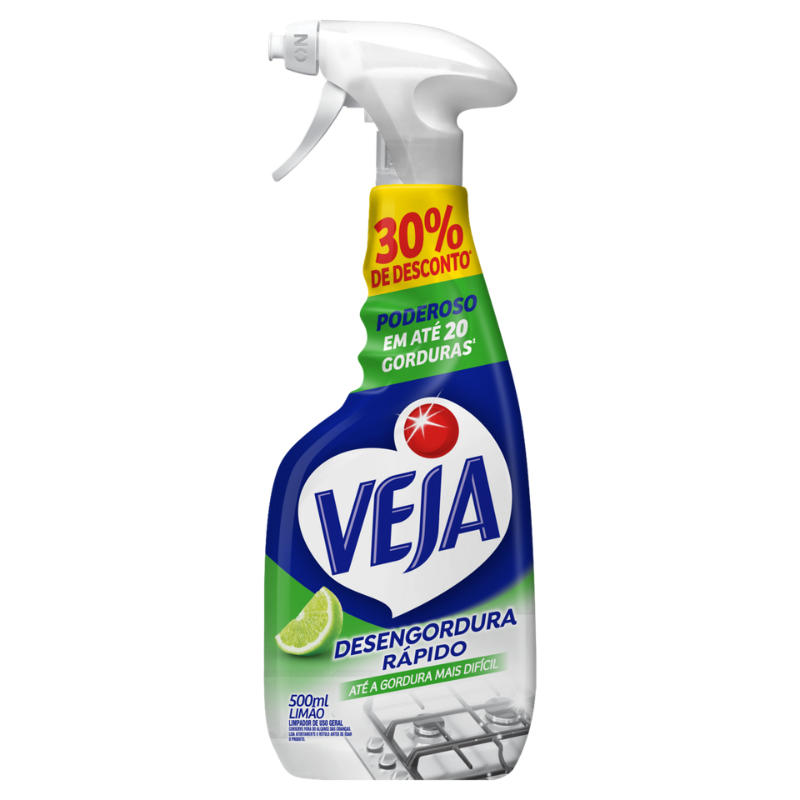 Limpador Desengordurante Cozinha Limão Veja Frasco 500ml Borrifador Grátis 30% de Desconto