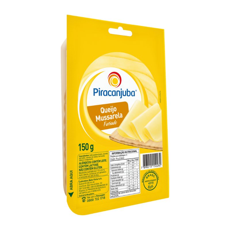 Queijo Mussarela Piracanjuba Fatiado 150GR
