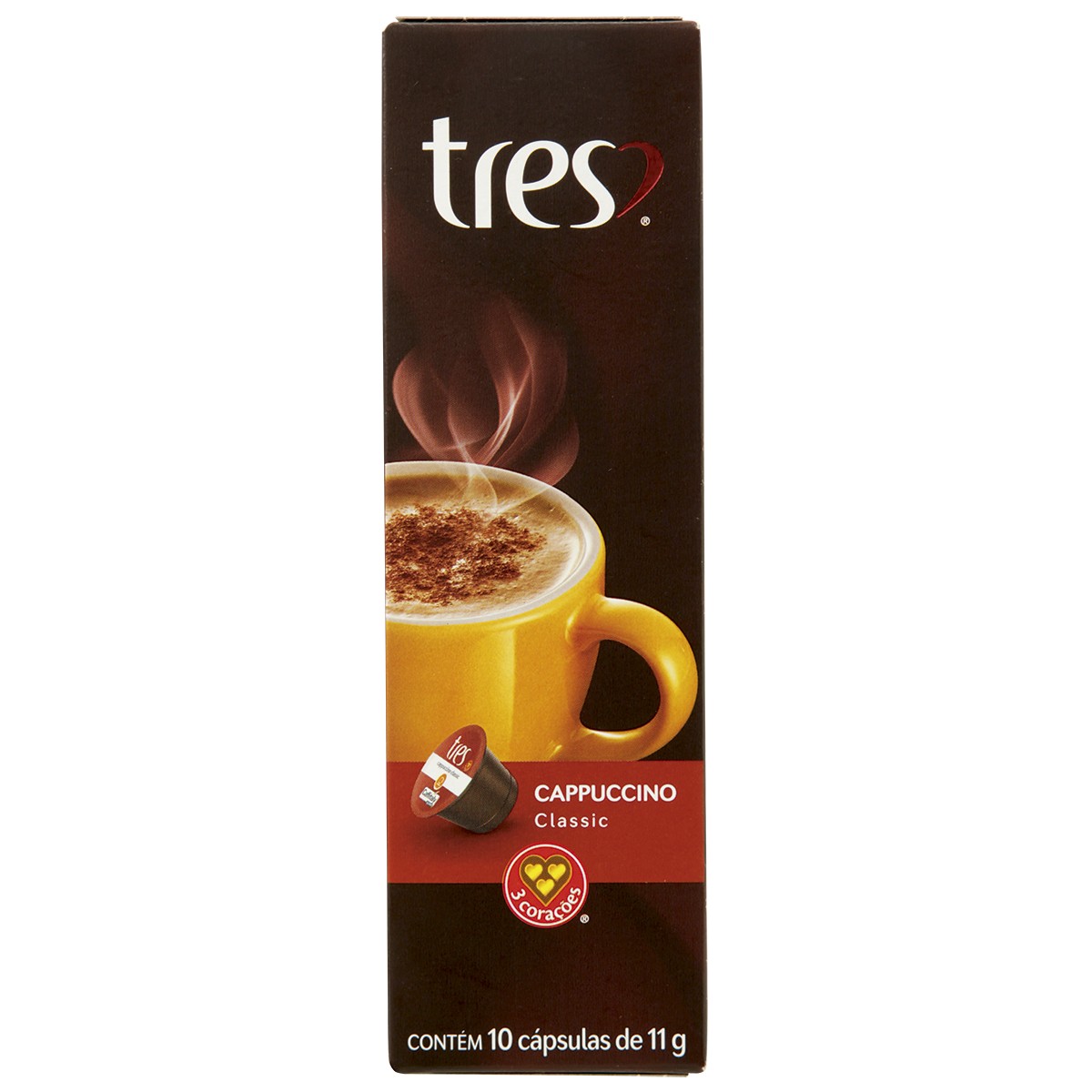 Cappuccino em Cápsula Classic Tres Caixa 110g 10 Unidades