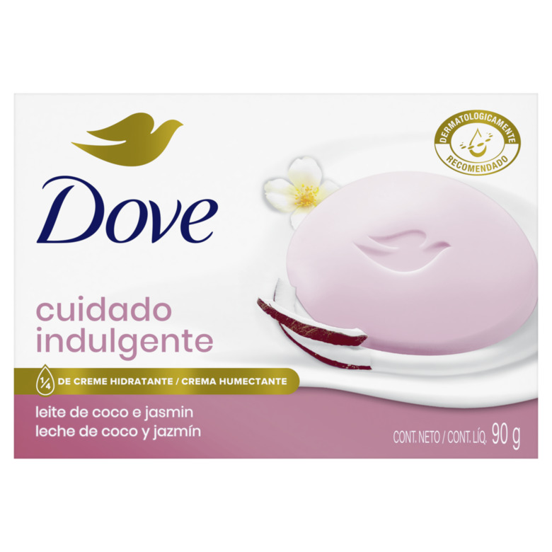 Sabonete em Barra Leite de Coco e Pétalas de Jasmin Dove Delicious Care Caixa 90g