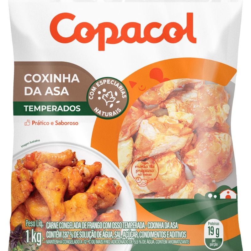 Coxinha da Asa de Frango Copacol Temperado Kg