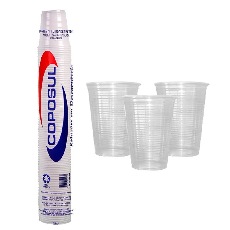 Copo Descartável COPOSUL 180ml Branco 100 unidades