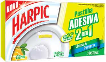 Detergente Sanitário Pastilha Adesiva Citrus Harpic 3 Unidades