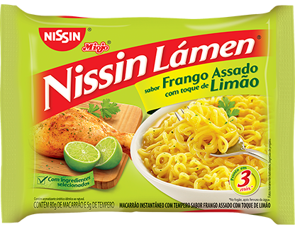 Macarrão Instantâneo Lámen Frango Assado com Toque de Limão Nissin Miojo 85g