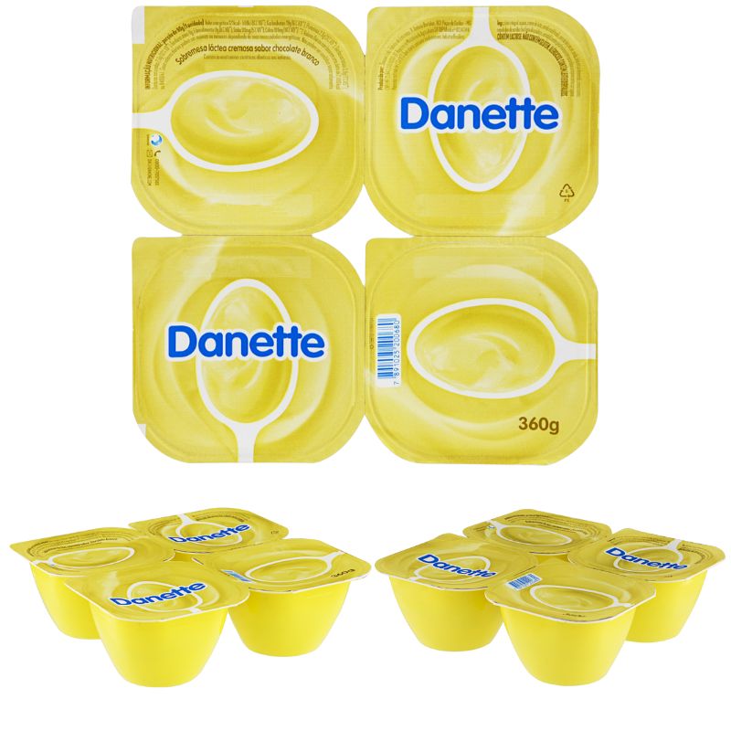 Sobremesa Danone Danette Chocolate Branco Bandeja 360g