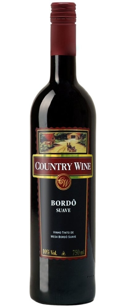 Vinho Brasileiro Tinto Suave Country Wine Bordô Serra Gaúcha Garrafa 750ml