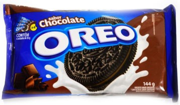 Pack Biscoito Chocolate Recheio Chocolate Oreo Pacote 144g 4 Unidades