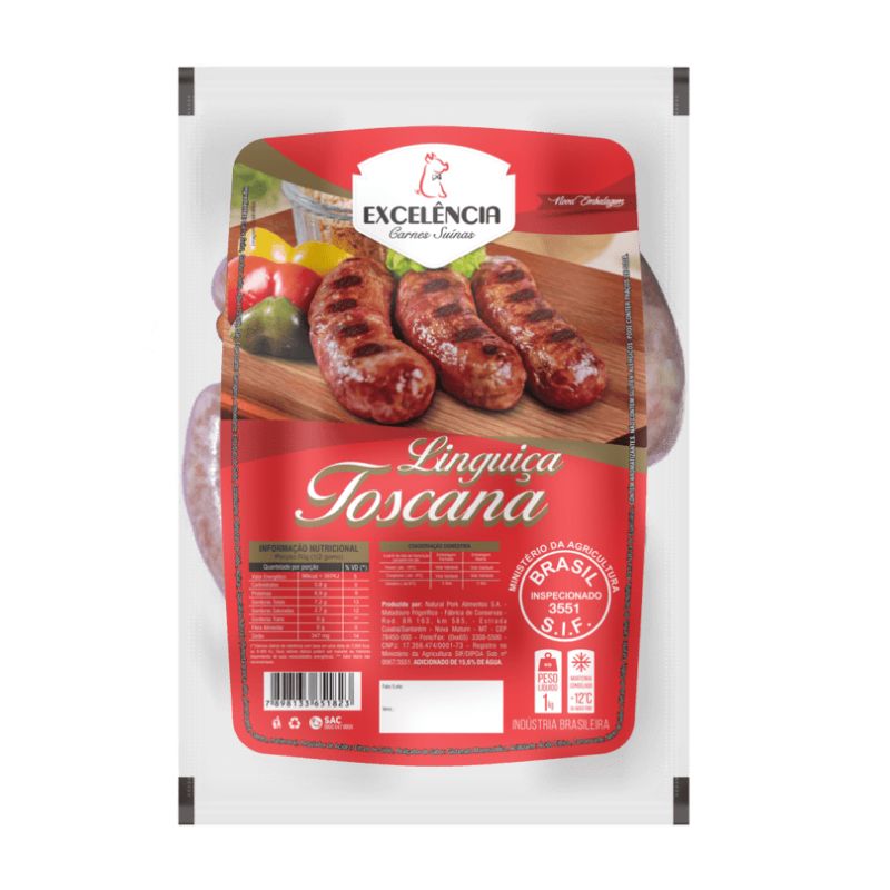 Linguiça Execelência Toscana Pacote 1KG