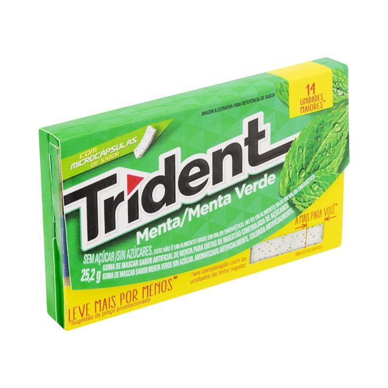 Goma de Mascar Menta Zero Açúcar Trident Caixa 25,2g 14 Unidades Leve Mais Pague Menos