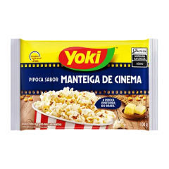 Pipoca Yoki para Micro-Ondas sabor Manteiga de Cinema Pacote 100g