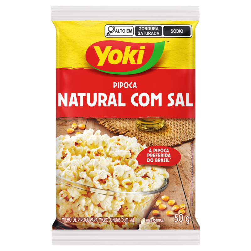 Milho De Pipoca Yoki Para Micro-ondas Natural Com Sal 50G